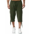 thumbnail image 3 of DYMADE Mens Cotton Linen Pockets Elastic Waist Calf-Length Cropped Pants, 3 of 5