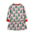 thumbnail image 5 of NIEWTR Little Girls Toddler Girls Long Sleeve Easter Cotton Casual Christmas Tree Print Appliques Shirt Dresses for Fall Winter(4Y,A02-Pink), 5 of 6