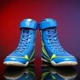 thumbnail image 5 of Men'S Professional Boxing Training Shoes, Wrestling Sneakers, Sports Outdoor Shoes, High-Top Lace-Up Design, Breathable Mesh Upper, Non-Slip Rubber Sole, White/ Golden Printing, Suitable for  Boxing, 5 of 6