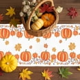 thumbnail image 3 of Fall Table Runner Thanksgiving Orange Pumpkin Table Runners Autumn Maple Leaf Vine Branch Cotton Linen Dresser Scarf Kitchen Dining Table Decor for Fall Holiday Party Decor 13x36 Inch, 3 of 9