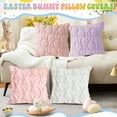 thumbnail image 6 of PayUSD Easter Pillow Covers 18x18 inch Set of 2 Easter Soft Plush Faux Fur Jacquard Throw Pillows for Bedroom Sofa Couch Chair Holiday Festivals Home Decor Easter Rabbit and Eggs, 6 of 7