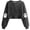 Gray women holiday crop top a1, variant on Women's Halloween Round Neck Long Sleeve Crop Top Cute Goth Graphic Casual Pullover Tops Fall Winter Fashion Tunic Blouses, Orange S