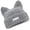 Gray, variant on Cats Ear Pattern Hat Furry Knitted Hat Soft Warm Winter Autumn Hat with Letter