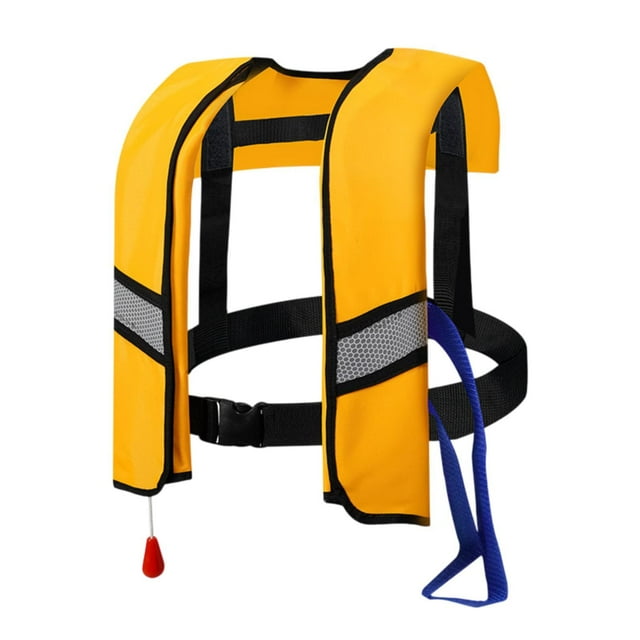 koolsoo Snorkel Vest Automatic Inflatable Safe Vest for Snorkeling Boating Outdoor Yellow