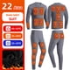 thumbnail image 3 of Conjunto de ropa interior con calefacción de 22 zonas para hombre y mujer, traje de invierno con calefacción, pantalón térmico para motocicleta con alimentación eléctrica por USB, 3 of 5