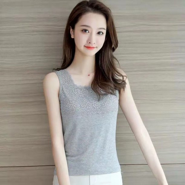 Camisola sexy de encaje de talla extra grande para primavera y verano, camisa de base interior MM gruesa para mujer