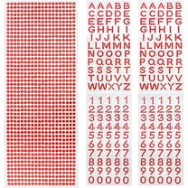 5 Sheets Glitter Rhinestone Stickers Self-Adhesive Alphabet Letter Number Sticker Round Diamond Gems Border Decals for DIY Graduation Cap Scrapbooking Crafts Decoration, Red