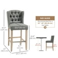 thumbnail image 3 of HOMCOM Bar Stools Set of 2, Upholstery Padded Chairs Wood Legs, Grey, 3 of 10