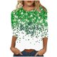 thumbnail image 3 of TaTaai Women Fashion St. Patrick's Day Green Print Crew Neck Top 3/4 Sleeve Loose Casual Tee Ladies Spring Daily Commute Wear Soft Comfortable Non-See-Through No Fading Lightweight Top Gift, 3 of 5