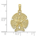 thumbnail image 2 of 17.3mm 10k Solid Yellow Gold Textured Sand Dollar Charm Pendant Necklace for Women - 2.3 Grams, 2 of 2