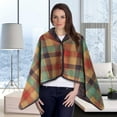 thumbnail image 5 of DAMAI Plaid Fleece Wearable Blanket, Shawl Comfy Poncho Throw with Buttons Unisex Cape Wrap Cover Warming Shawl Ponchos for Bed Sofa Office, 5 of 5