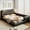 Black, variant on Queen Size PU Leather Platform Bed with Built-in Reading Lights, Modern Upholstered Bed Frame with Adjustable Light for Bedroom, Black