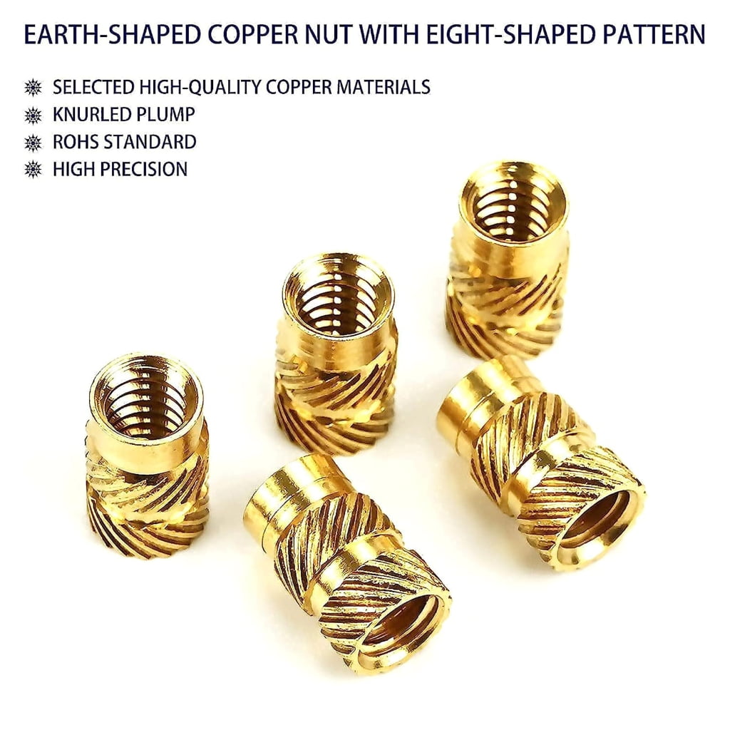 Geemin 330pcs/set Versatile Brass Threaded Inserts Assorted Sizes for Multiple Uses