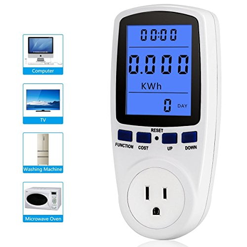 Electricity Usage Monitor Power Meter Plug Home Energy Watt Volt Amps Analyzer 