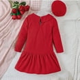 thumbnail image 4 of YWDJ Girls Retro Dress Christmas s Christmas Bow Dress Vintage Dress + Red Hat Set 7-12 Years Old Red 7Y, 4 of 6
