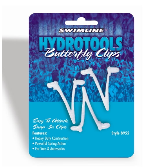 Swimline HydroTools Butterfly Snap-In Clips Swimming Pool Accessory 3pc 2.5" - White