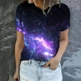 thumbnail image 4 of Penkiiy Galaxy Printed Shirt , Women's Print Graphic T Shirt Short Sleeve Summer T-Shirt Novelty Casual Tee S Black, 4 of 6