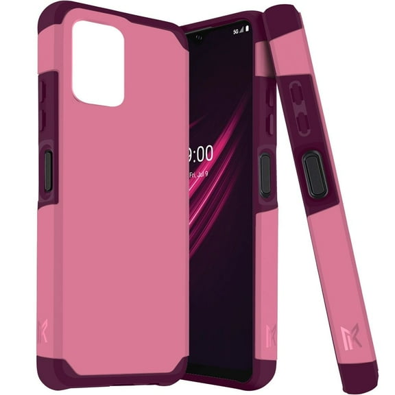MK Rugged Dual Layer Slim Case for REVVL 6 Pro 5G - Pink Wine