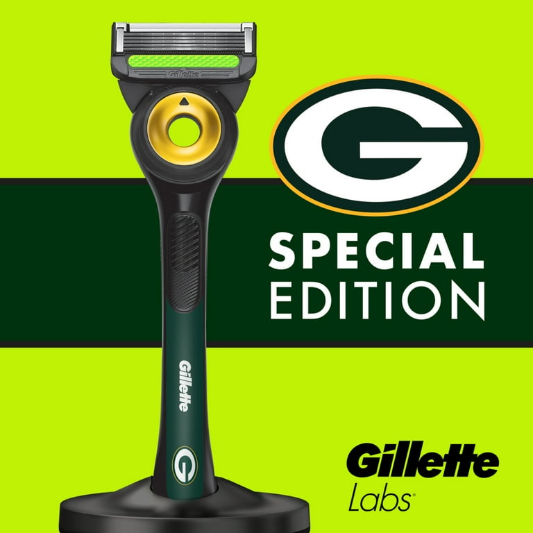 Gillette Labs Official Packers Licensed Razor for Men, 1 Handle, 4