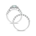 thumbnail image 4 of Everly Women's Aquamarine Topaz 10k White Gold Bridal Set, 4 of 6