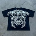 thumbnail image 4 of Retro High Street American Oversized Short-sleeved Gothic Black Pattern Printed Trendy Clothing Men Fashion Loose Casual T-shirt, 4 of 5