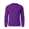 thumbnail image 6 of GrmtClth Crewneck Sweaters for Men Big & Tall Knit Sweaters Casual Basic Soft Comfy Long Sleeve Pullover Tops Purple L, 6 of 7