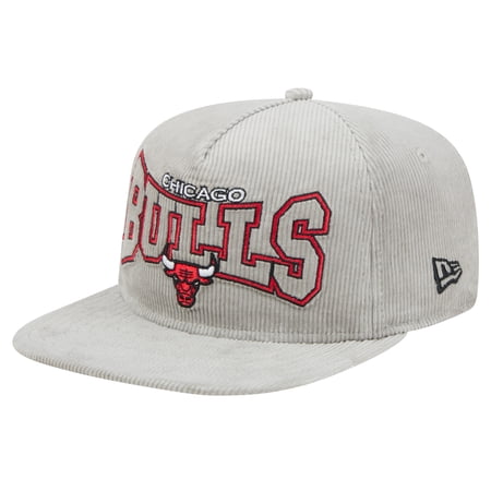 Men s New Era Gray Chicago Bulls Throwback Corduroy Golfer Snapback Hat