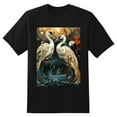 thumbnail image 2 of Plus Size Shirt for Women Black Tops for Women Oversized Short Sleeves Shirt for Women Swans T Shirt Crewneck Shirt for Women L, 2 of 5