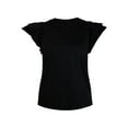 thumbnail image 5 of Time and Tru Women's Cotton Crewneck Tee with Ruffle Flutter Sleeves, Sizes XS-XXXL, 5 of 5
