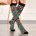 thumbnail image 5 of FORMRS Womens Knee High Socks Casual Long Thick Travel Daily Wear, 1 Pair, Green Block Pattern, 5 of 6