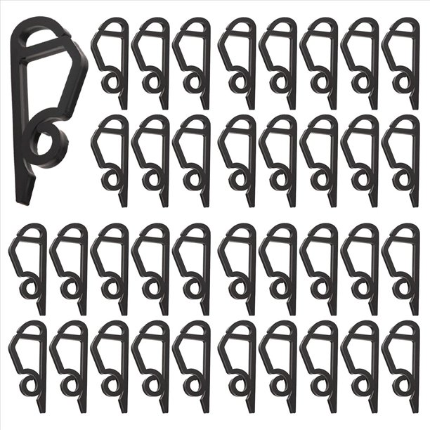 Paquete de 480 Clips de Luces de Navidad para Exteriores, Colgadores de Luces Navidad Resistentes Una la Intemperie, para Canalones para Navidad, Vacaciones, Color Negro