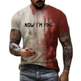 thumbnail image 1 of Chemise Décontractée d'Halloween pour Homme avec Imprimé de Sang, Manches Courtes, Col Rond, 1 of 5