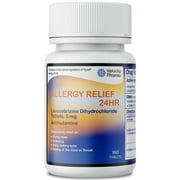 Velocity Pharma Levocetirizine Dihydrochloride USP Allergy Relief Tablets, 5mg, 180 Count