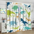 thumbnail image 4 of Kids Dinosaur Curtains Cartoon Dino Cute Funny Animal Children Toddler Nursery Curtain with Rod Pocket for Baby Boys Bedroom Decor Drapes Window Treatments 2 Panels Set 52x84in, 4 of 6
