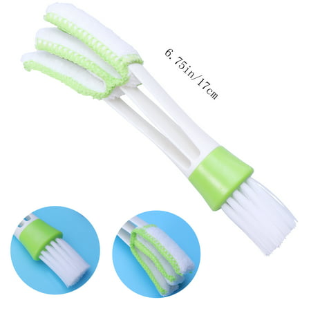 1 PC Mini Duster Double Ended MicroFiber Vent Duster Brush for Computer Keyboards Fans Air Conditioner Car Air Outlets Quick Cleaner with Removable Cloth Cover Portable Precision Dusting