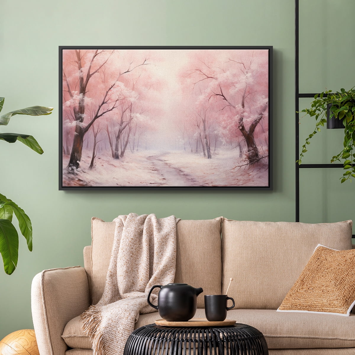 Vintage Landscape-CXCVI By Wexford Home Framed in Black Wood Gallery Wrapped Canvas 27 in. x 41 in.