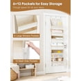 thumbnail image 5 of Over the Door Organizer, 6-Shelf Closet Hanging Storage with 13 Mesh Pockets, 55lbs Large Capacity for Baby Nursery, Bathroom, Bedroom, and Dorm, Beige, 5 of 9