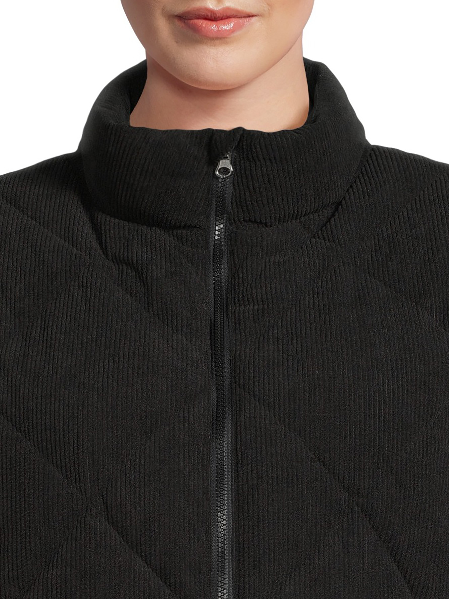 Time and Tru Women's Short Corduroy Puffer Jacket, Sizes XS-3X