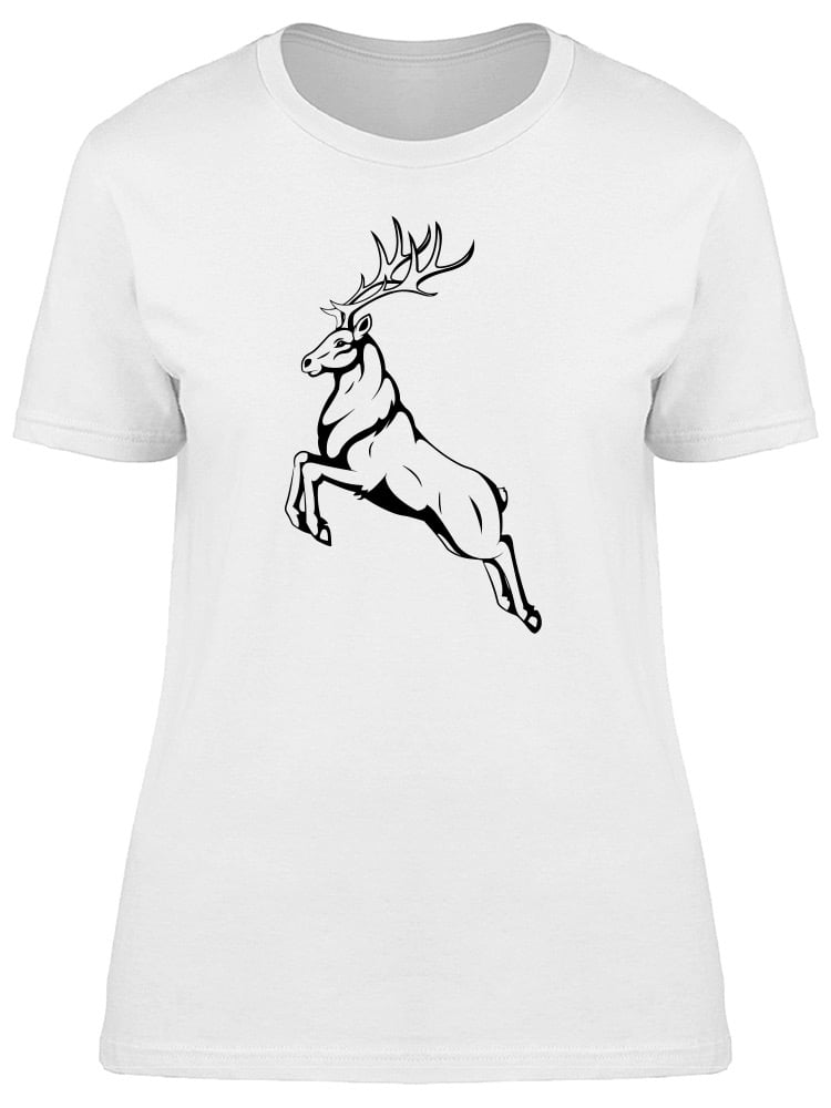 Smartprints Lovely Deer Lines Graphic Tee Women S Image By