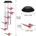 thumbnail image 5 of carillón de viento solar con forma de mariposa LED que cambia de color con tubo de aluminio para mamá, abuela, regalo de San Valentín para jardín y patio., 5 of 5