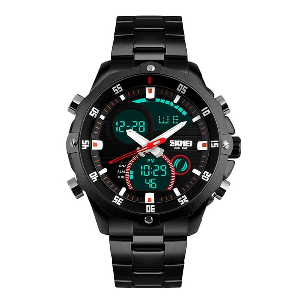 Reloj de Pulsera Digital para Hombre SKMEI Pantalla LED Retroiluminada, con Cronómetro, Impermeable, Multizona Horaria