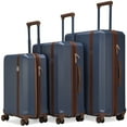 thumbnail image 6 of ELLE Luxe Journey 3 Piece Expandable Retro Spinner Luggage Set | Navy, 6 of 7