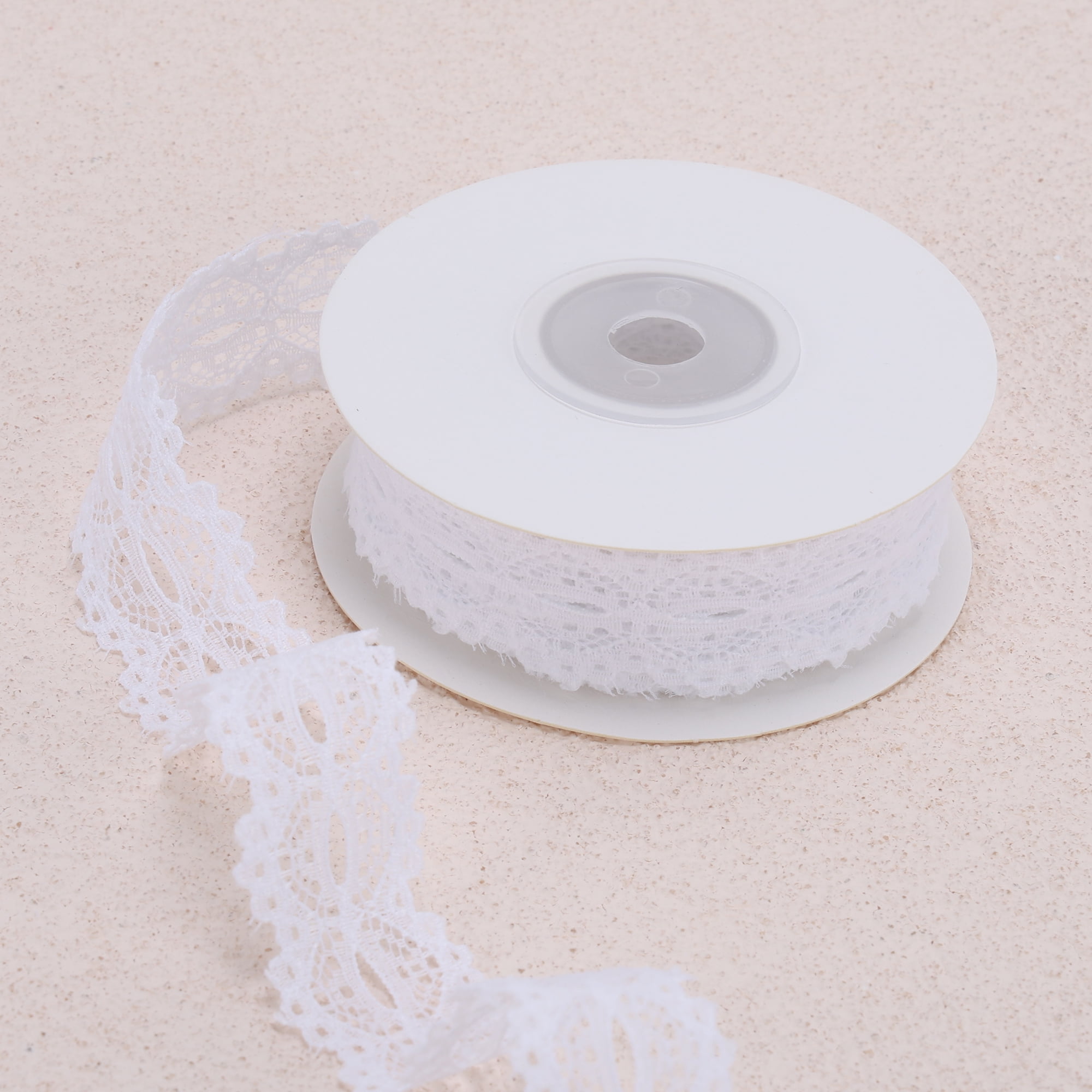 Unique Bargains Reusable Lace Gift Ribbon for Crafting Projects White Lace Style 2 0.79" x 29.53"