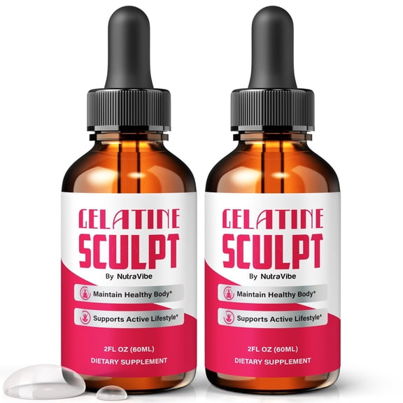 (2 Pack) Gelatine Sculpt – Natural Daily Liquid Formula Designed to Align with Fitness Goals, Support an Active Lifestyle & Body Balance | Just a Few Drops for a Fit-Focused Routine (60 Servings)