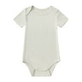 thumbnail image 2 of Weebloom Bamboo Sleepers,Bamboo Short Sleeved Solid Bodysuit Loungewear Baby Boy Romper,12-18 Months, 2 of 4