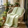 thumbnail image 4 of Bomd Cooling Blanket for Hot Sleepers Twin Size, Cooling Comfort Throw, Cold Blankets for Night Sweats Sleeping, Ultra-Cool Lightweight Breathable Summer Blanket for Bed,60" x 80"Green, 4 of 6