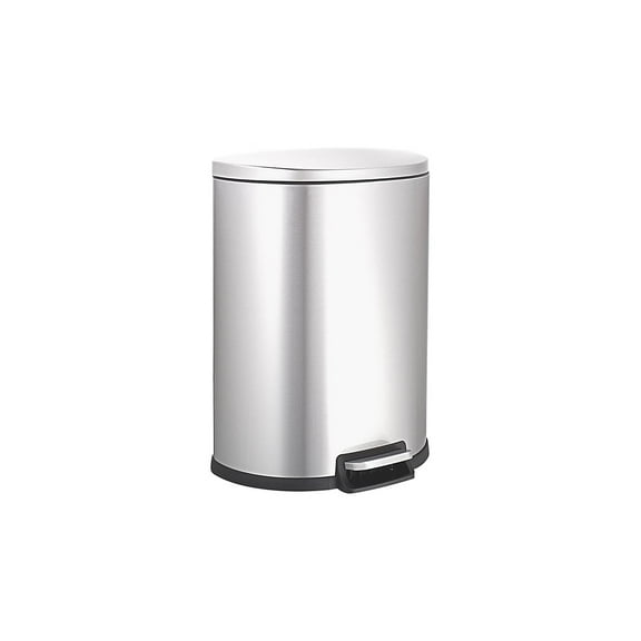 Nine Stars 13.2 Gallon Stainless Steel Step-on Trash Can, Silver