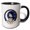 Black/White, variant on 3drose, Randy Male Name, Moon, Man, Snow Leopard Head. Artsy Gift for a Man, 11oz Mug