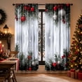 thumbnail image 5 of 2 Pack Christmas Red Snowflake Curtains, Washable Semi Sheer Festive Window Drapes For Living Room Xmas Party Home Decoration, 5 of 5