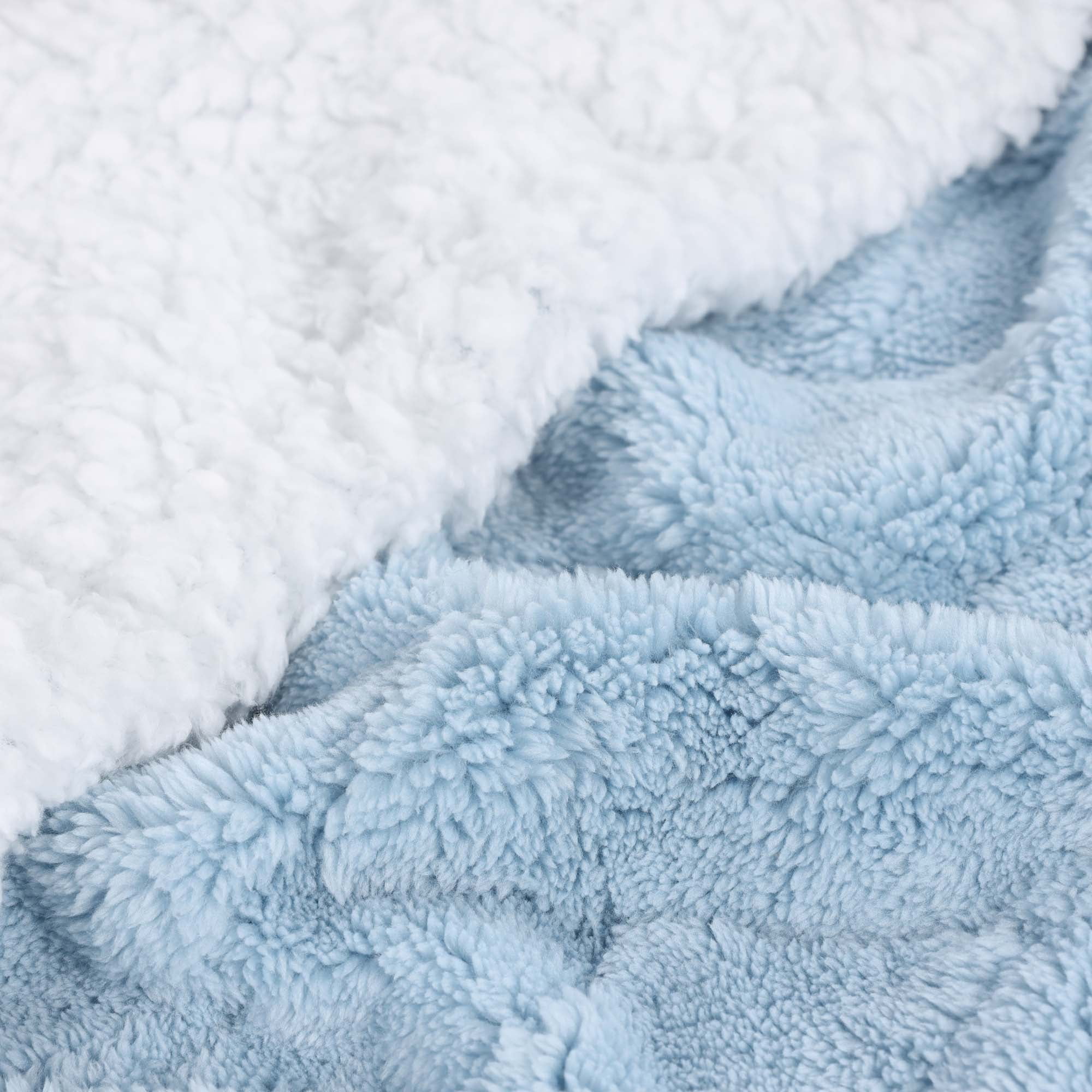 Superior Nuuk Fleece Reversible Lattice Blanket, Throw, Light Blue